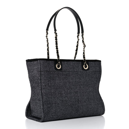 Chanel Lurex Boucle Small Deauville Tote Black 3 of 10