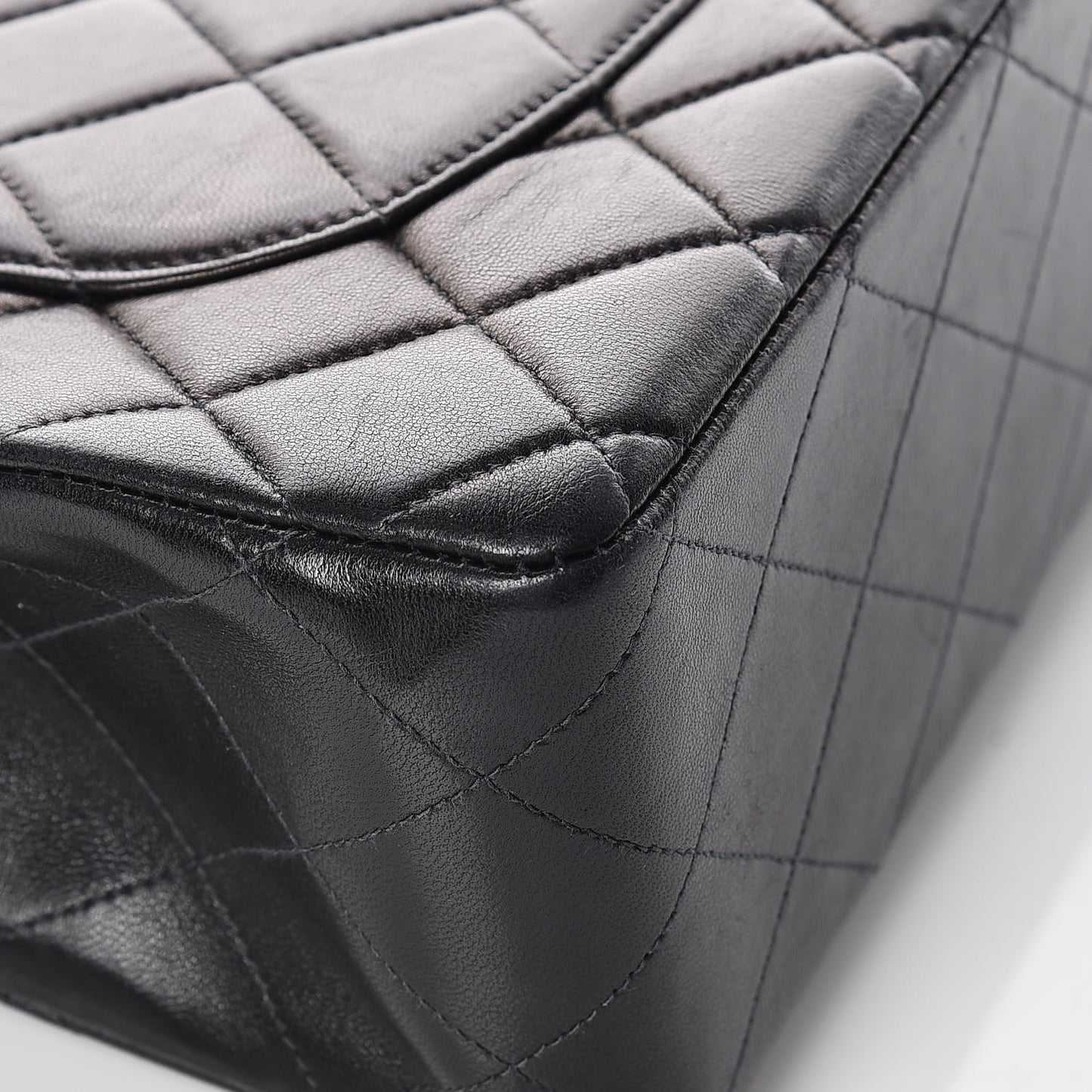 Lambskin Quilted Jumbo Single Flap Black