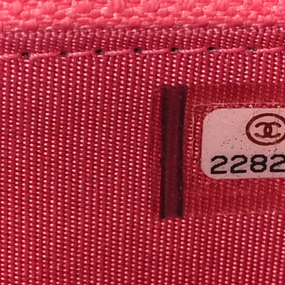 Chanel Lambskin Quilted Small Boy Zip Around Wallet Pink 8 of 8