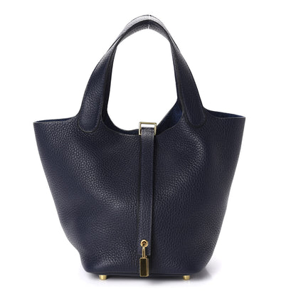 Hermes Taurillon Clemence Picotin Lock 18 PM Bleu Nuit 1 of 10