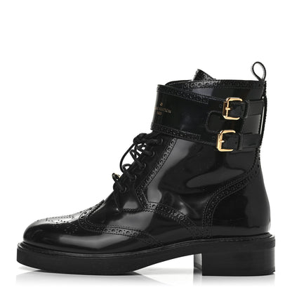 Louis Vuitton Glazed Calfskin Midtown Ankle Boots 40 Black 1 of 9
