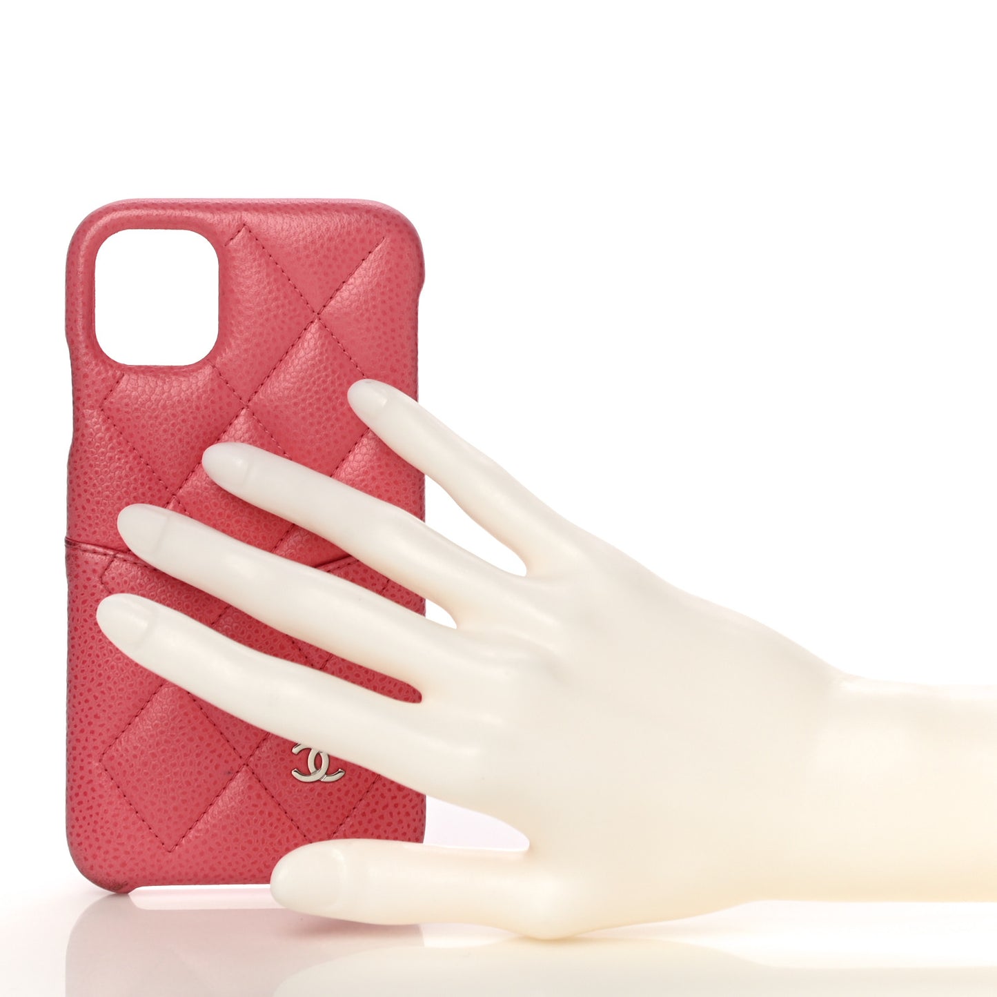 Caviar Quilted iPhone 11 Tech Case Pink