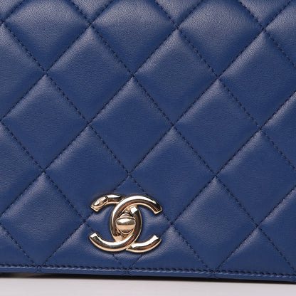 Chanel Lambskin Small Carry Chic Flap Blue 15 of 15