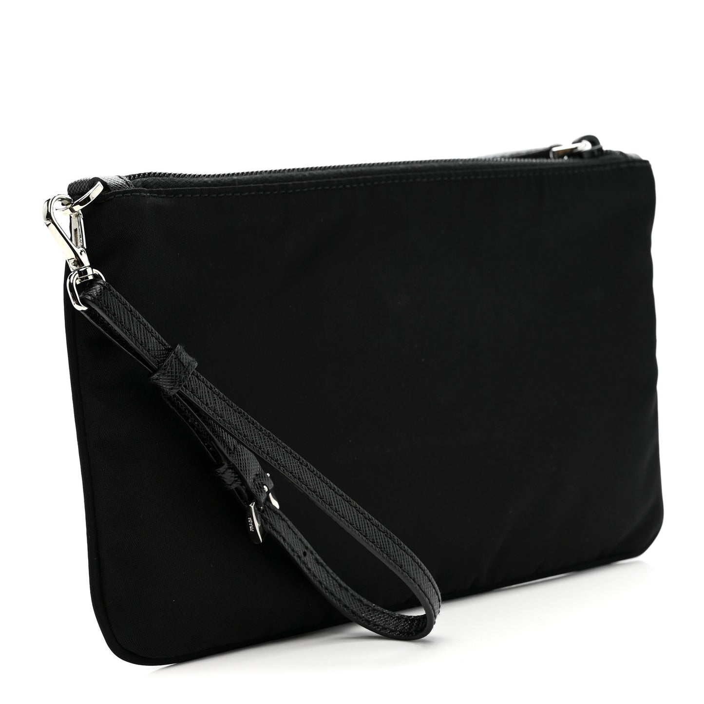 Tessuto Nylon Saffiano Wristlet Black