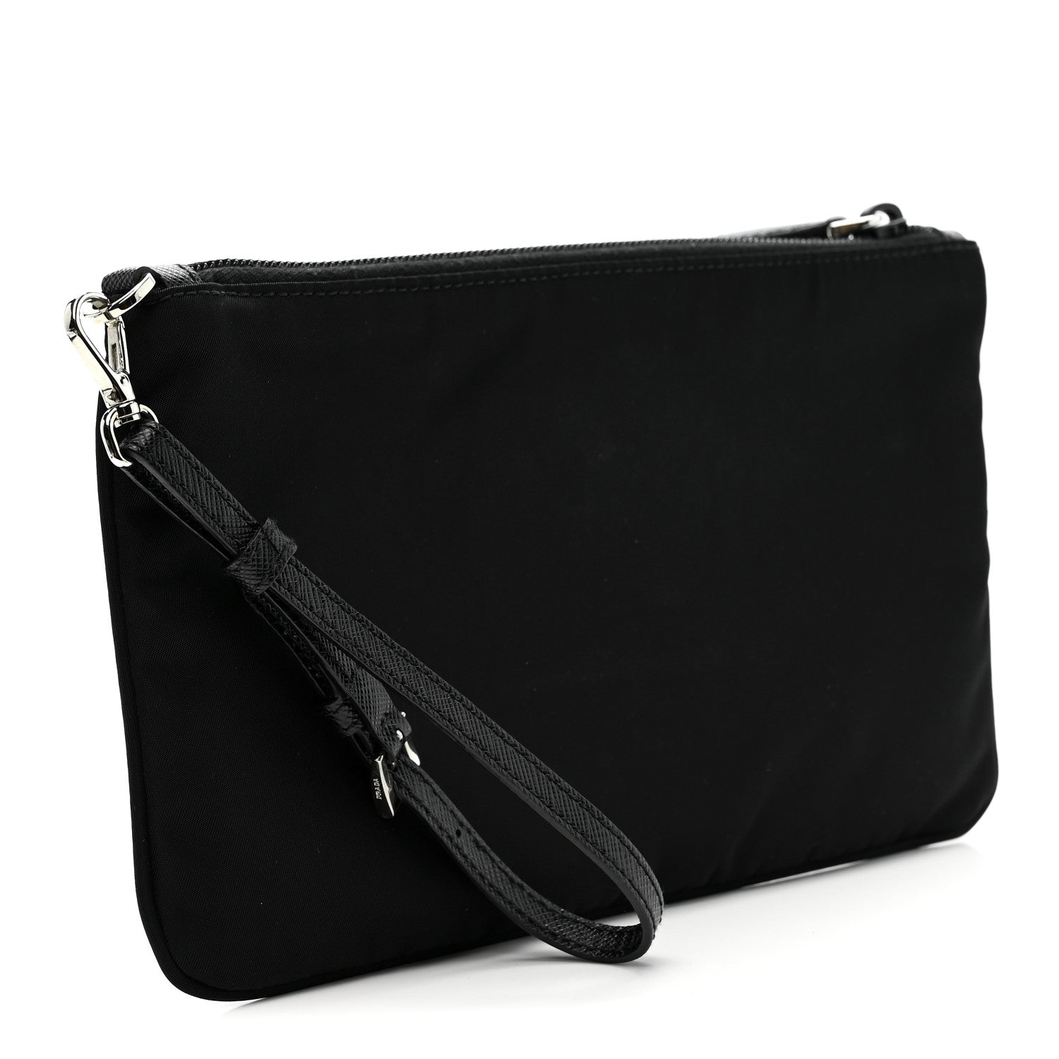 Prada Tessuto Nylon Saffiano Wristlet Black 3 of 8