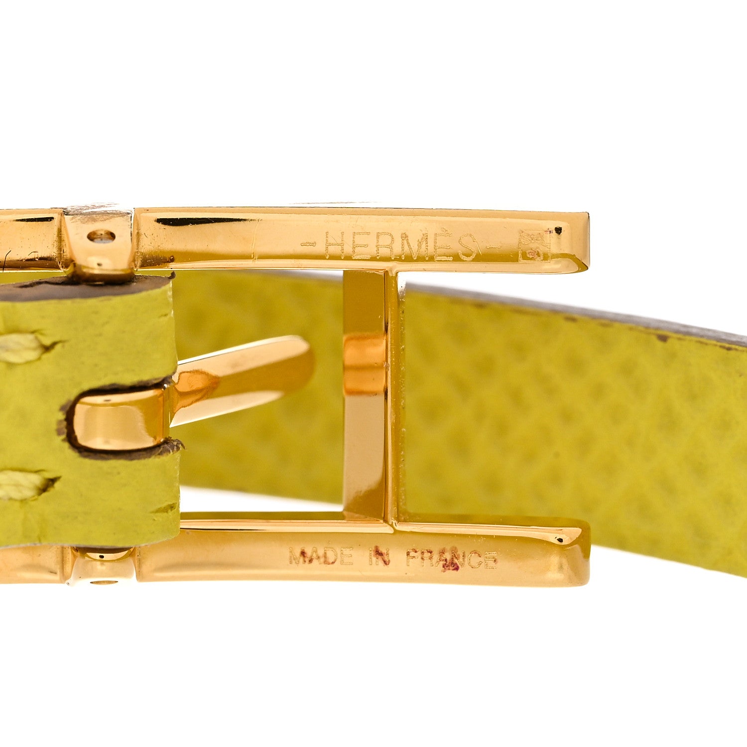 Hermes Epsom Swift Behapi Double Tour Bracelet XS Lime Etoupe 4 of 6