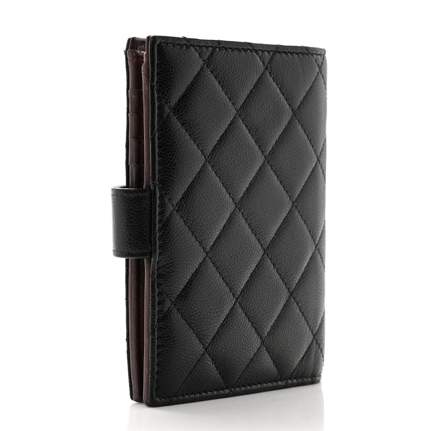 Caviar Quilted Passport Holder Black