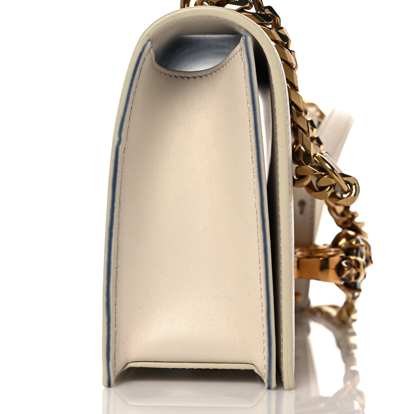 Calfskin Knuckle Shoulder Bag Off White