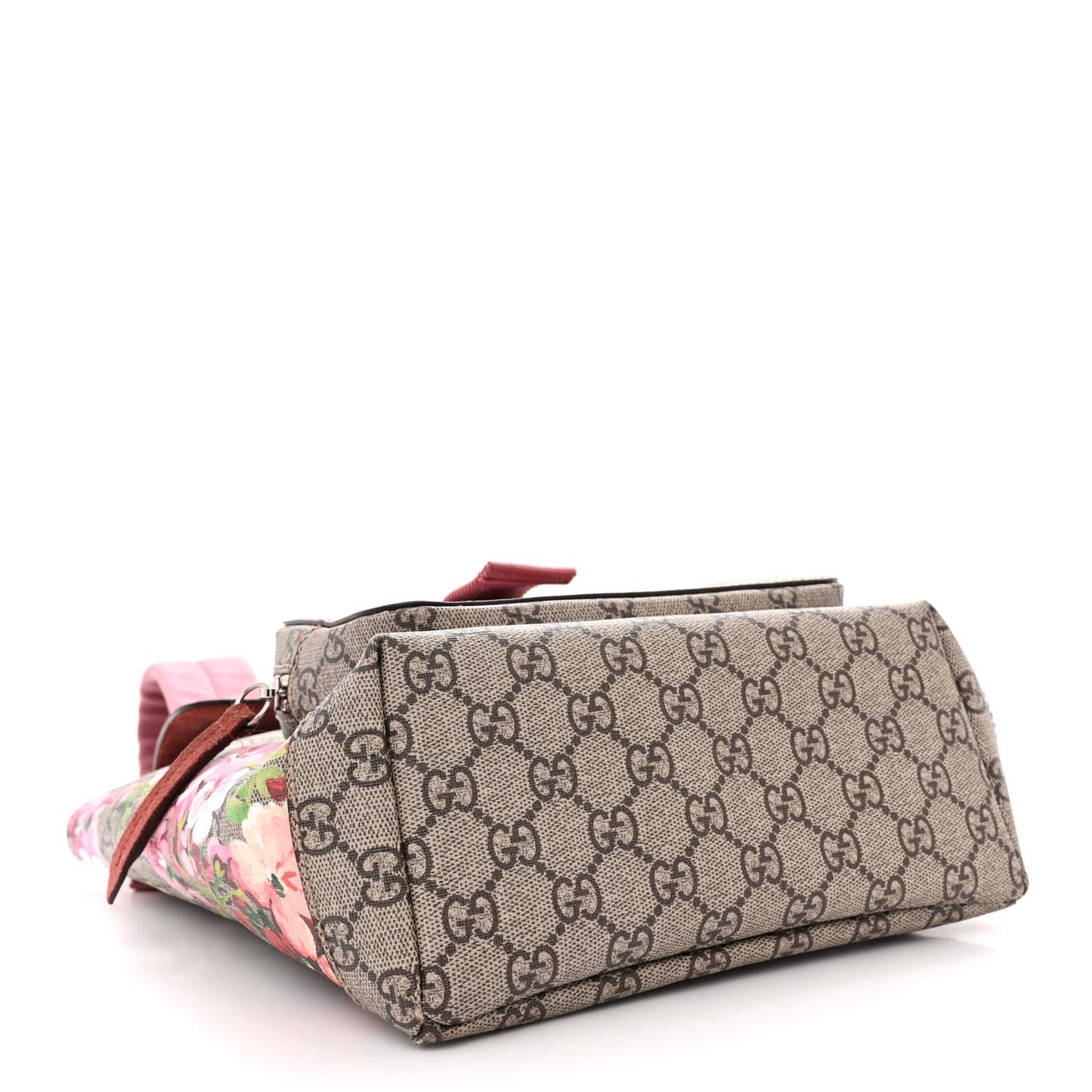 GG Supreme Monogram Blooms Small Single Buckle Backpack Beige Multicolor Dry Rose