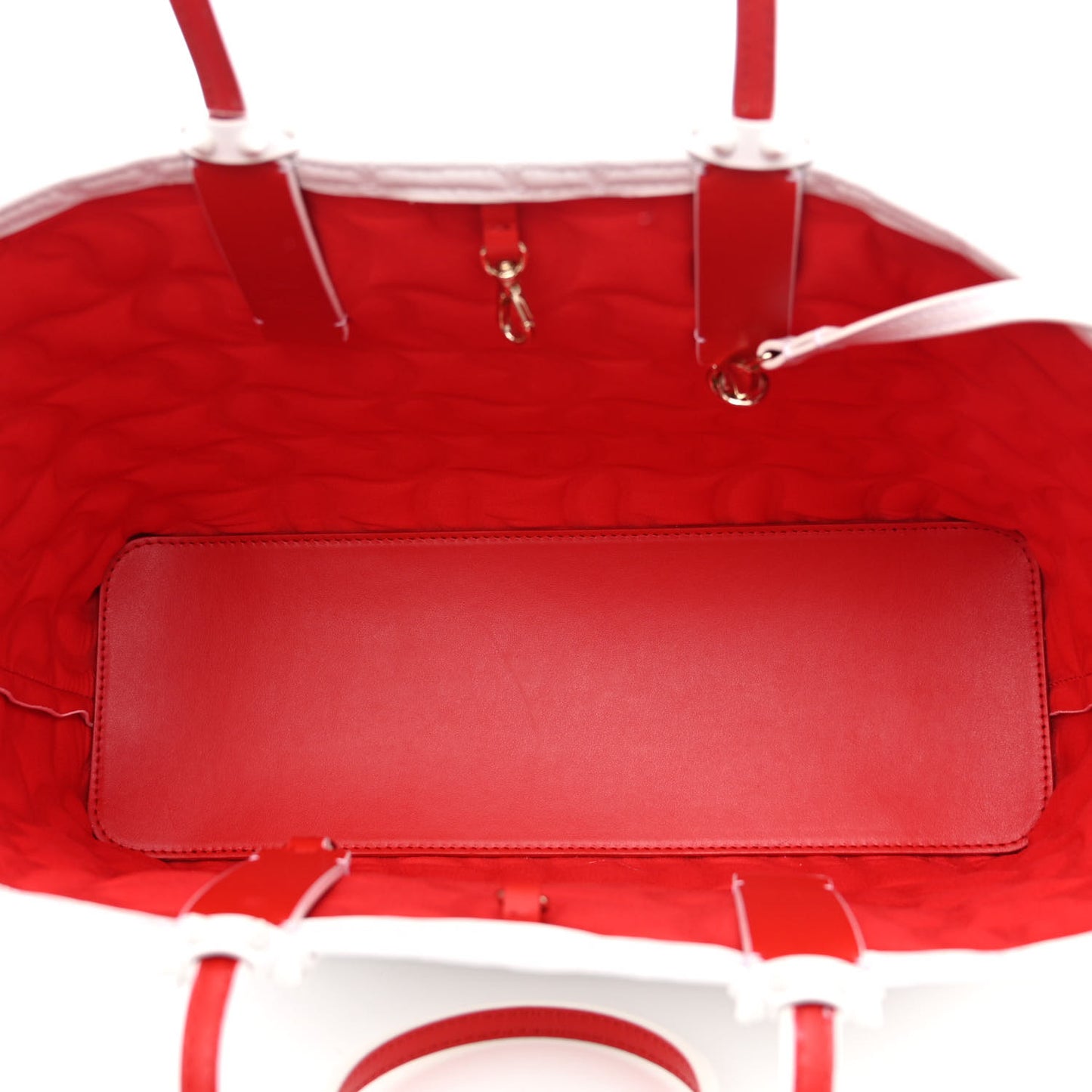 Nappa Embossed Small East West Cabata Tote White