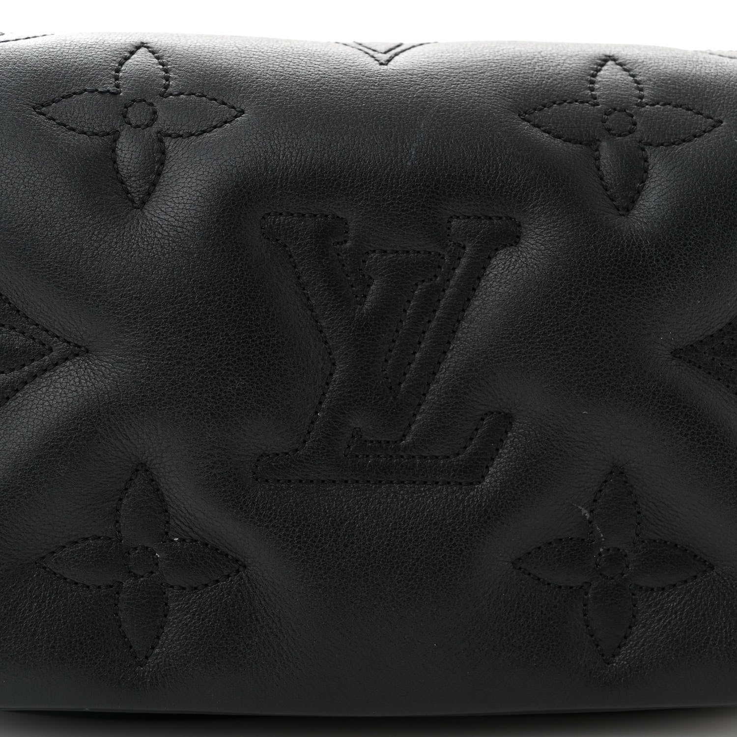Louis Vuitton Calfskin Bubblegram Wallet On Strap Black 7 of 12