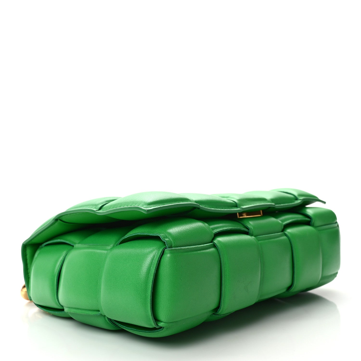 Bottega Veneta Lambskin Maxi Intreccio Padded Chain Cassette Crossbody Bag Grass 4 of 14