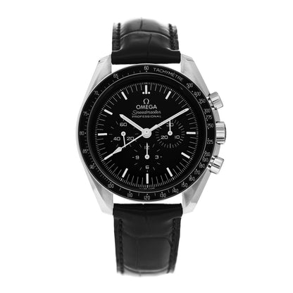 Omega Stainless Steel Alligator 42mm Speedmaster Moonwatch Professional Chronograph Manual Winding Watch Black 311.33.42.30.01.001 1 of 5