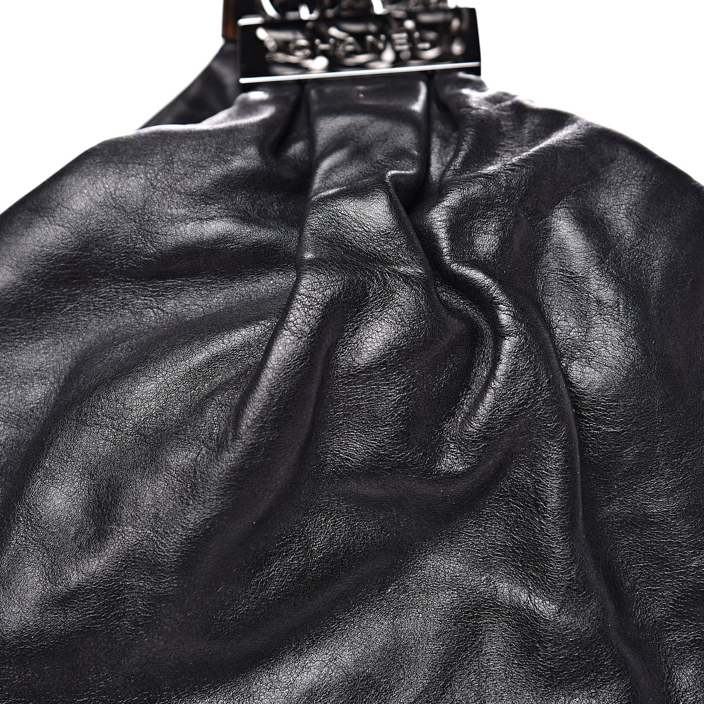 Lambskin Mini Rock and Chain Hobo Black