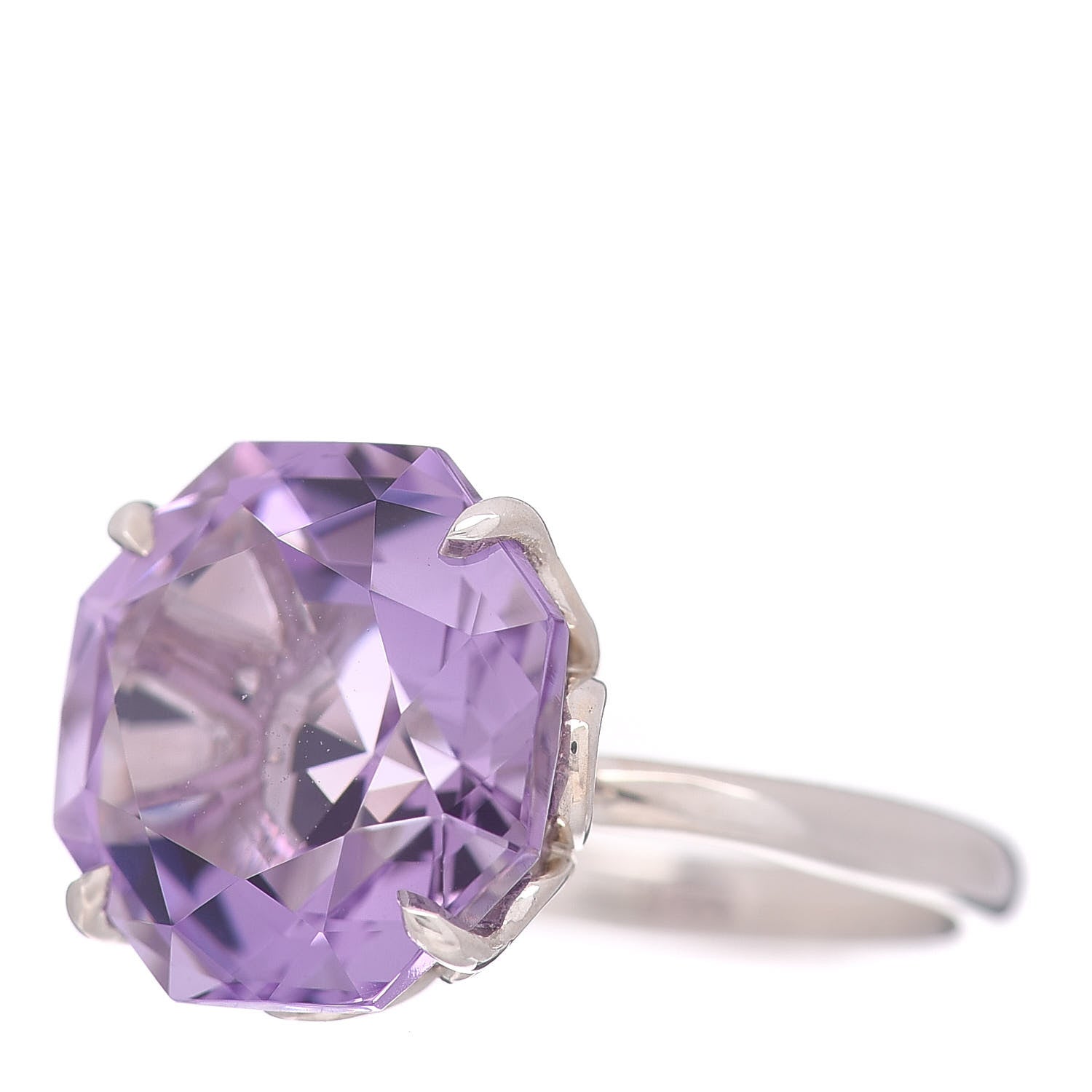 Tiffany Sterling Silver Amethyst Sparklers Octagonal Cocktail Ring 49 5 3 of 5