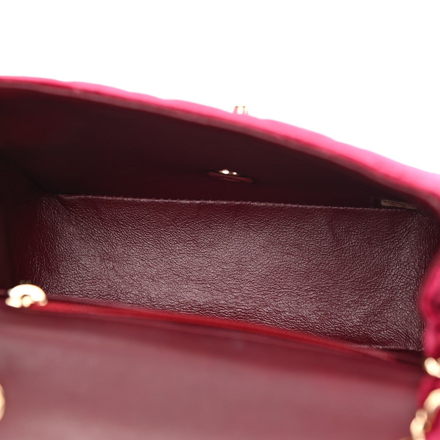 Velvet Quilted Mini Square Flap Burgundy