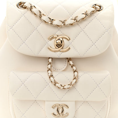 Chanel Lambskin Quilted Small Duma Drawstring Backpack White 8 of 10