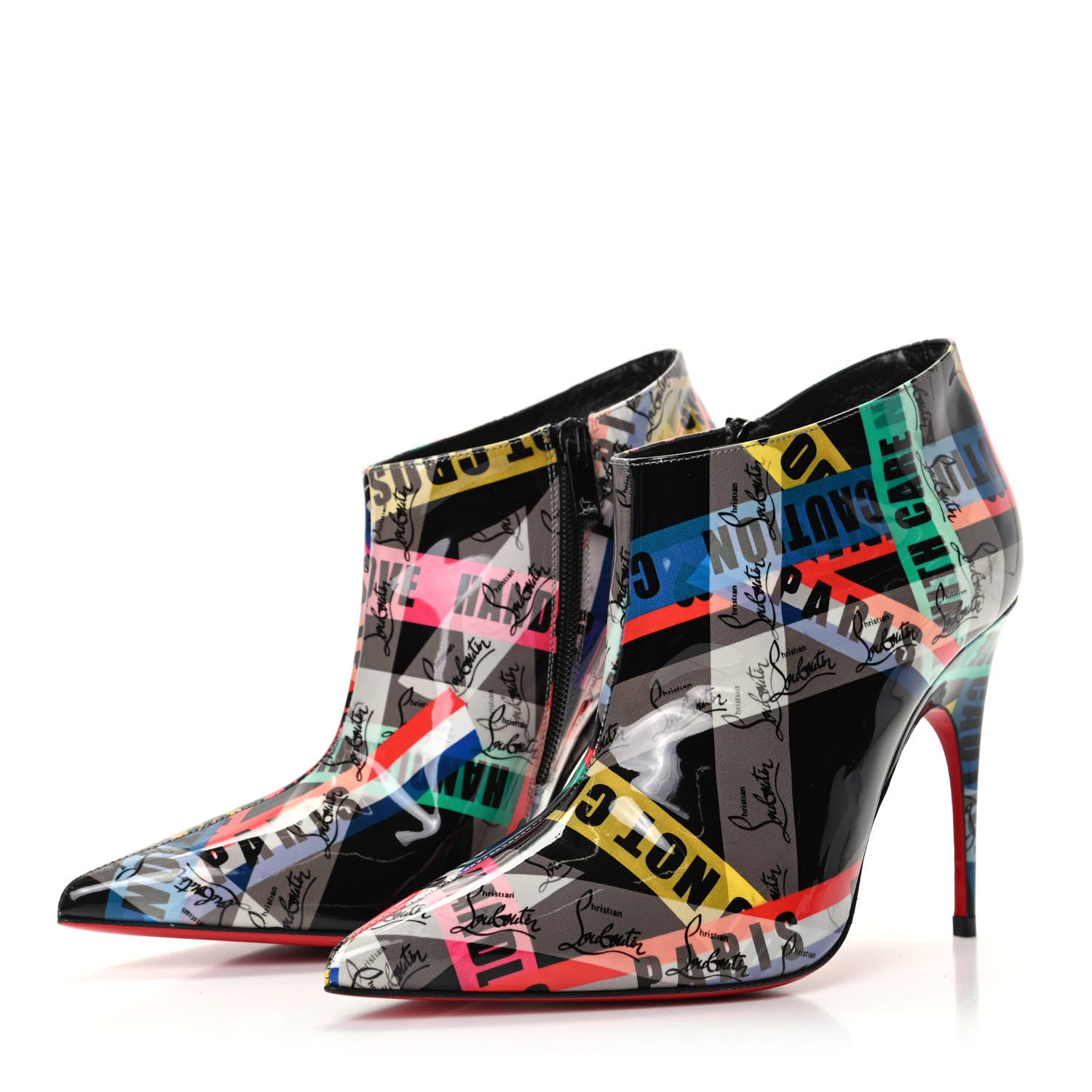 Christian Louboutin Patent Loubiballage Gorgona 100 Ankle Boots 36.5 Multicolor 3 of 8