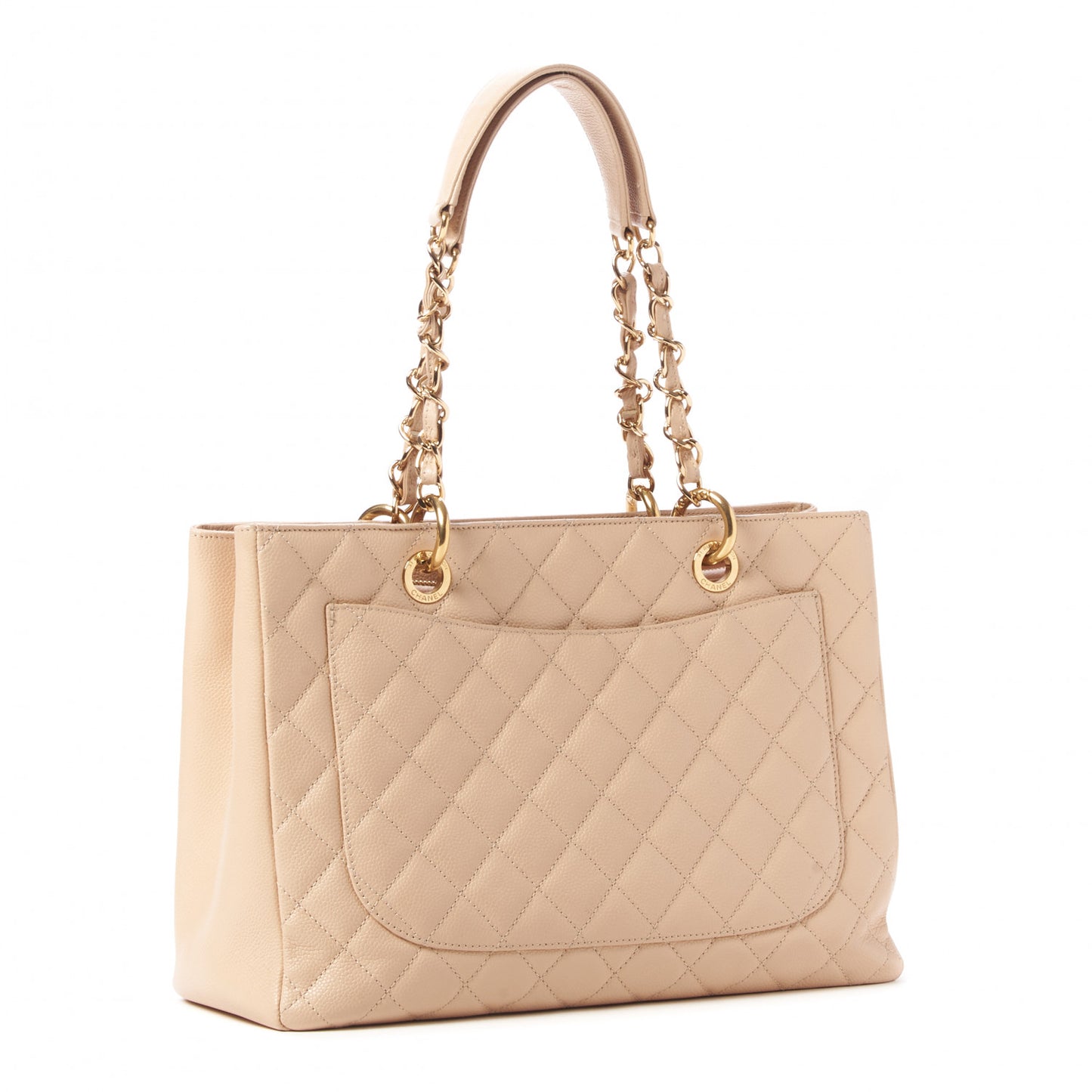 Caviar Quilted Grand Shopping Tote GST Beige Clair