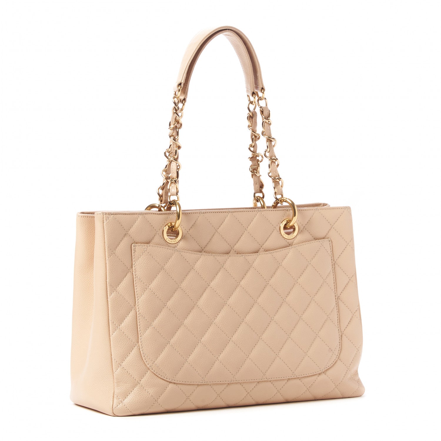 Chanel Caviar Quilted Grand Shopping Tote GST Beige Clair 3 of 10