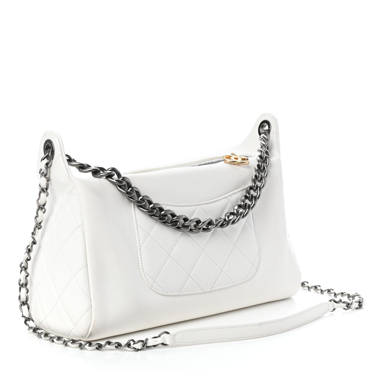 Calfskin Chain 20s Signature Hobo White