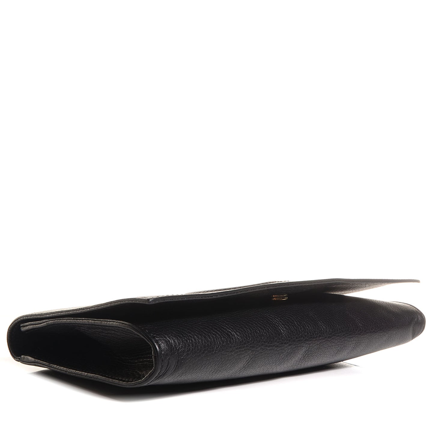 Pebbled Calfskin Medium Soho Clutch Black