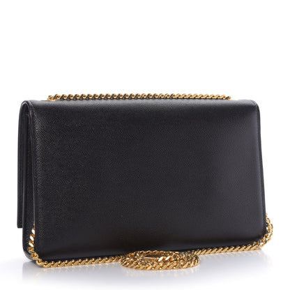 Saint Laurent Grain De Poudre Medium Classic Monogram Kate Satchel Black 3 of 8