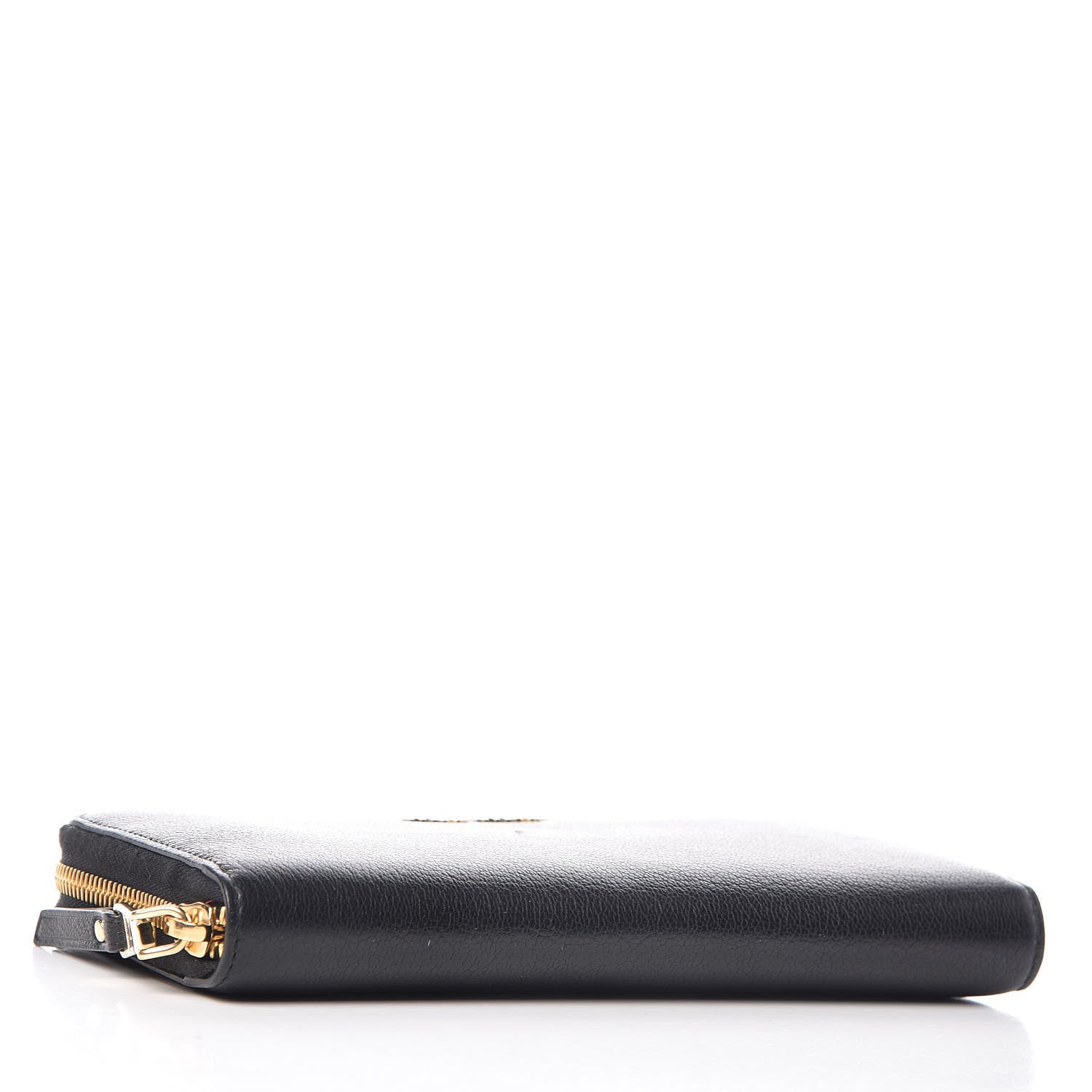 Miu Miu Goatskin Madras Zip Wallet Black 4 of 8