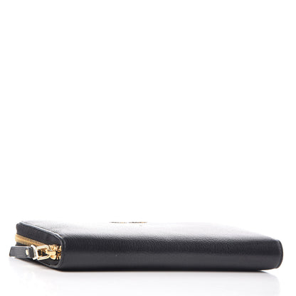 Miu Miu Goatskin Madras Zip Wallet Black 4 of 8
