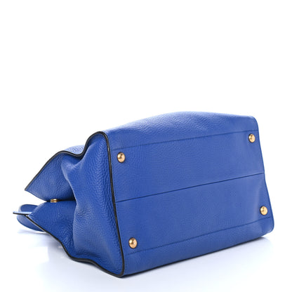 Prada Vitello Daino Shopping Tote Royal 3 of 4