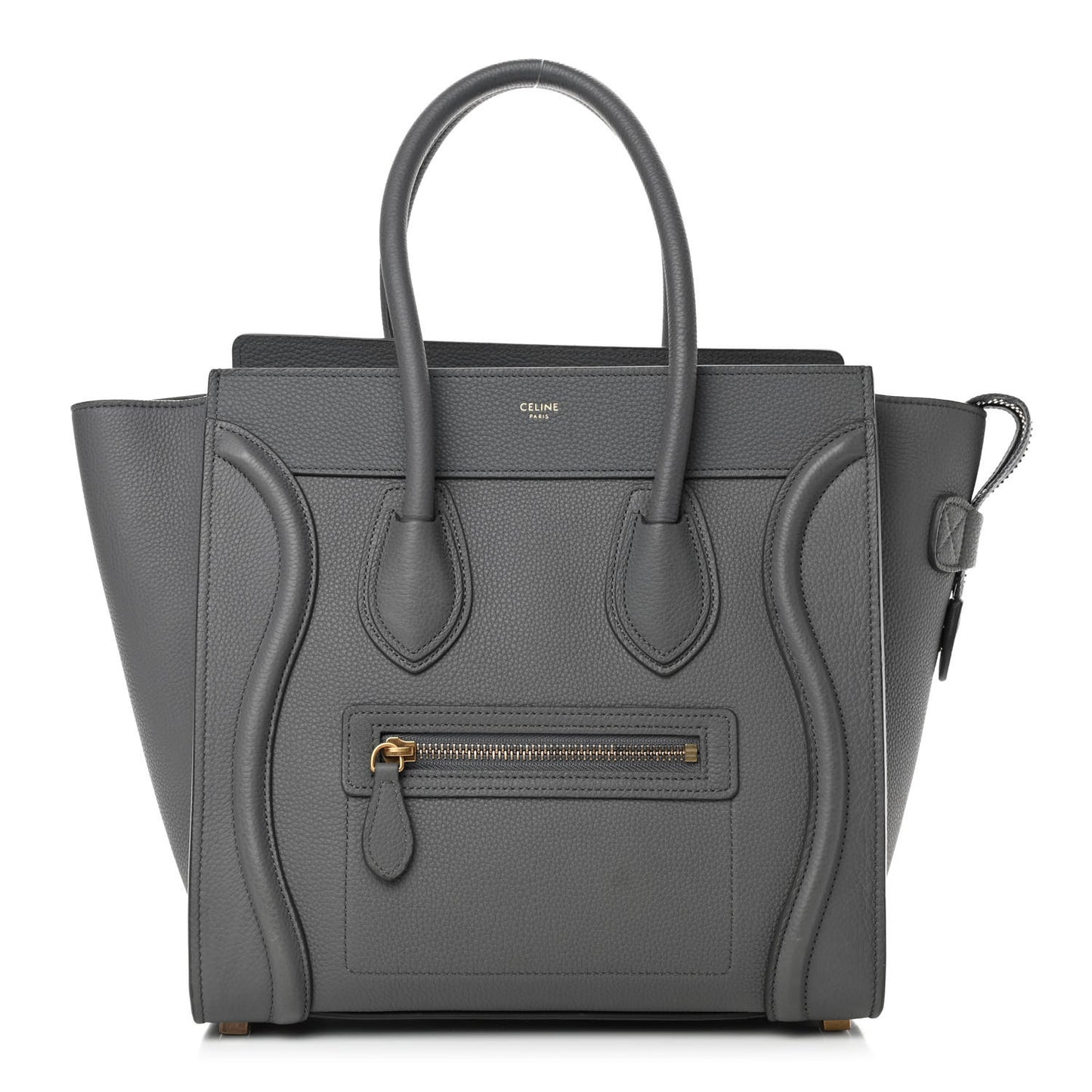 Drummed Calfskin Micro Luggage Kohl