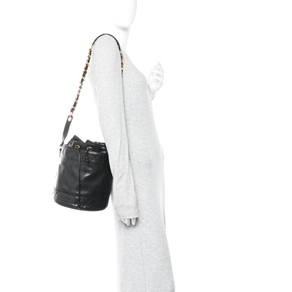 Chanel Caviar Drawstring Bucket Shoulder Bag Black 2 of 16