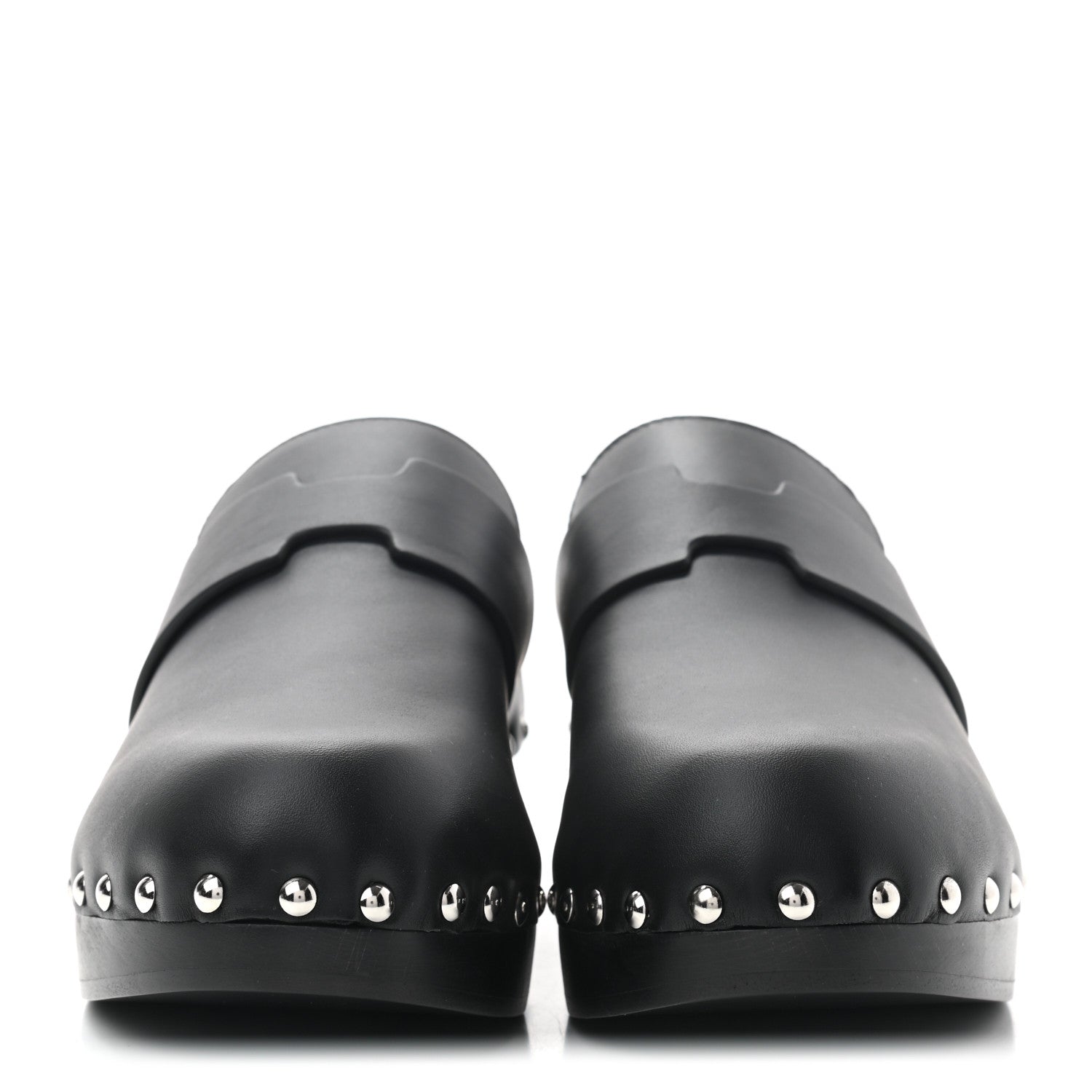 Hermes Calfskin Calya Mules 37 Black 2 of 8