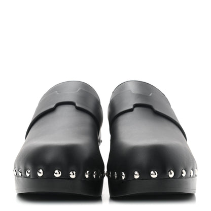 Hermes Calfskin Calya Mules 37 Black 2 of 8