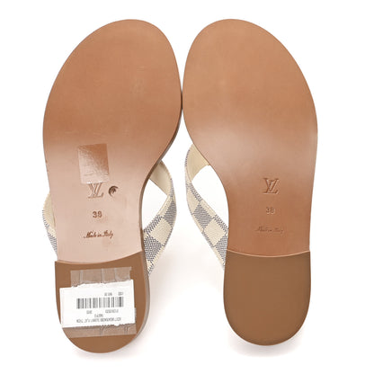 Louis Vuitton Damier Azur Sunny Flat Thong Sandals 38 6 of 10