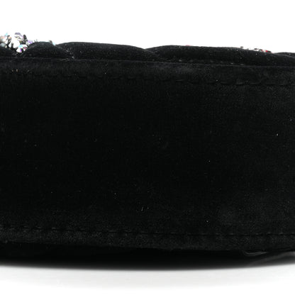 Gucci Velvet Matelasse Crystal Star GG Marmont Belt Bag 85 34 Black 9 of 9