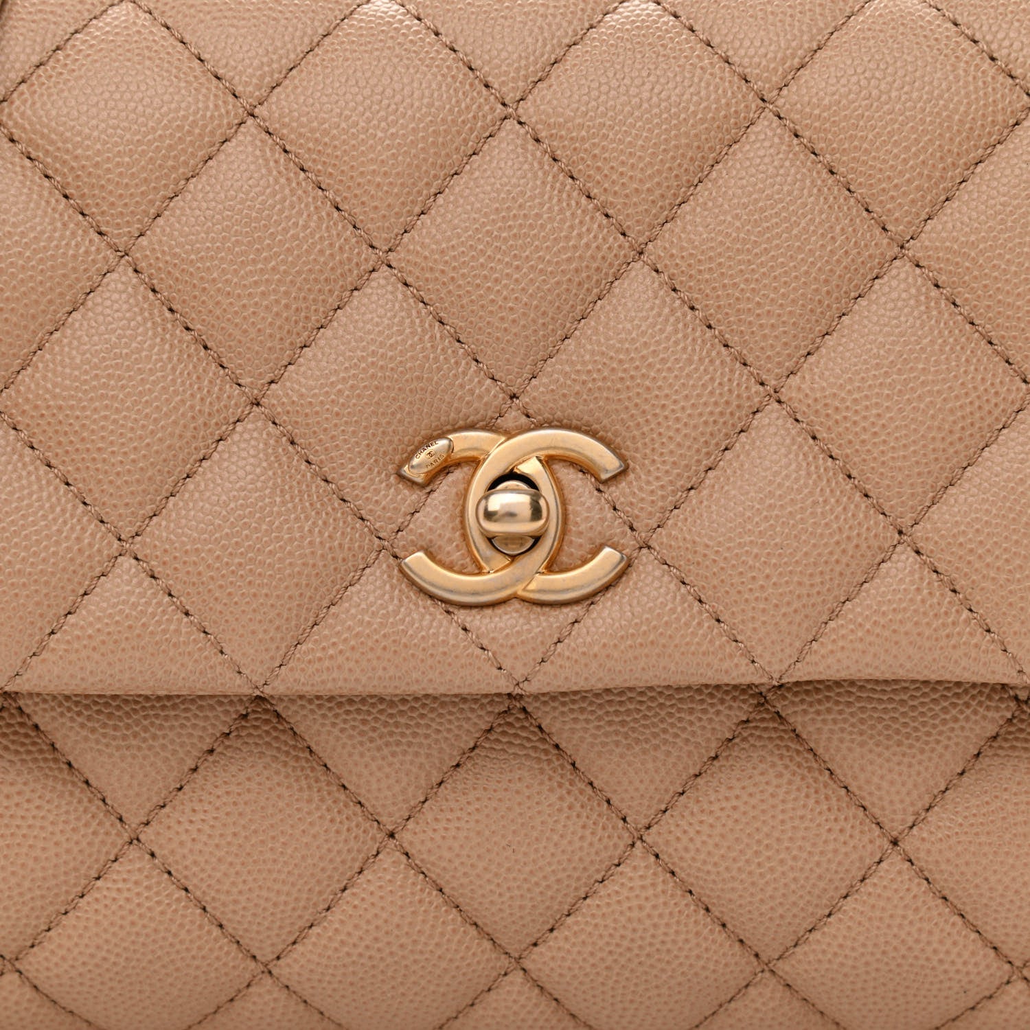 Chanel Caviar Quilted Mini Coco Handle Flap Beige 8 of 10