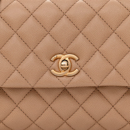 Chanel Caviar Quilted Mini Coco Handle Flap Beige 8 of 10