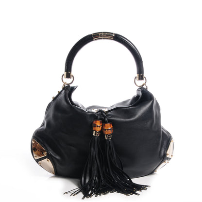 Gucci Leather Large Indy Top Handle Hobo Black 1 of 7