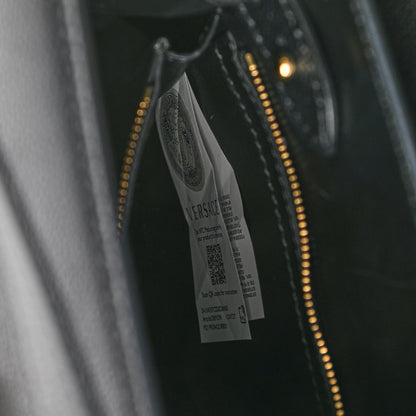 Versace Calfskin Medium La Medusa Top Handle Handbag Black 7 of 13