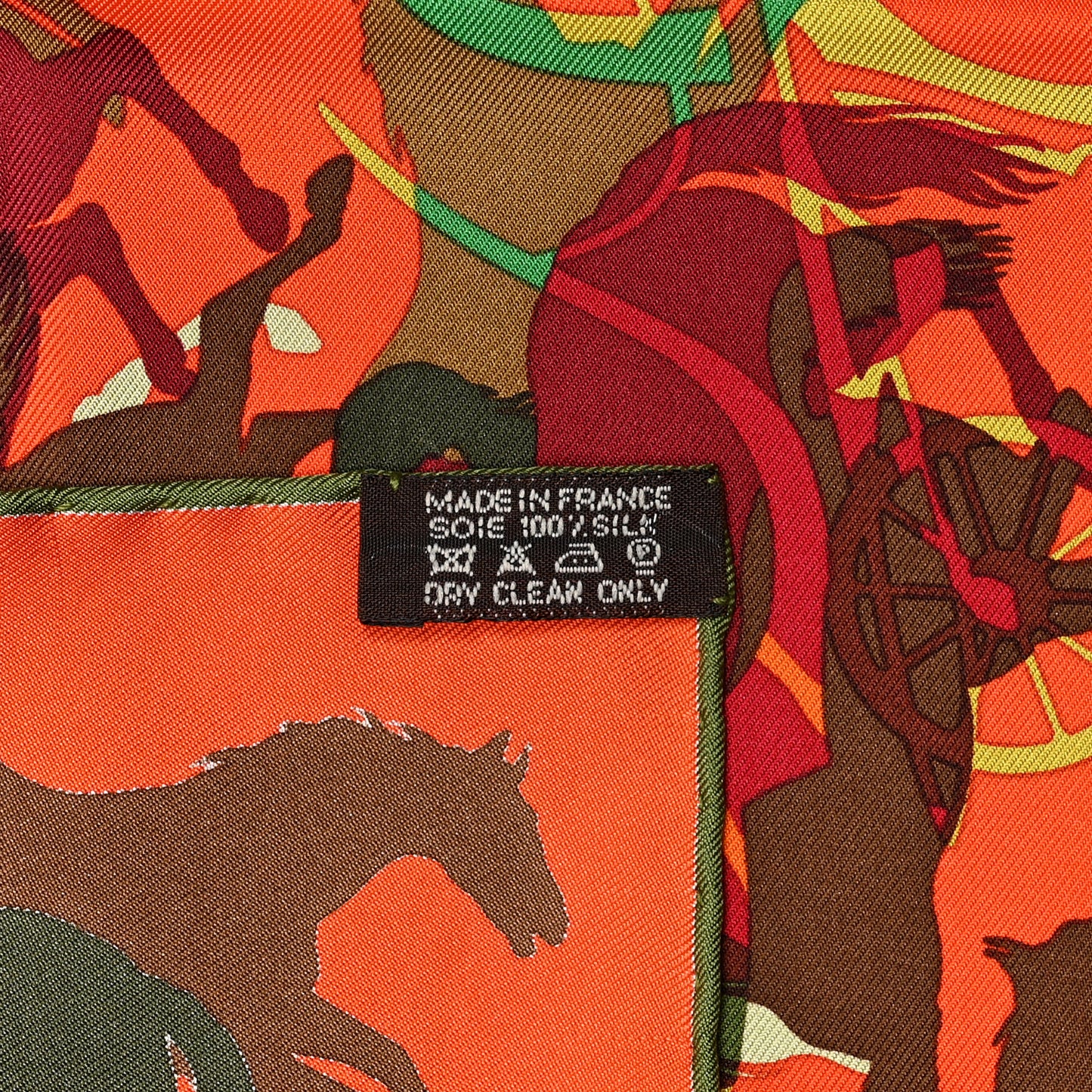 Silk Ex Libris En Camouflage Pocket Square Scarf Orange