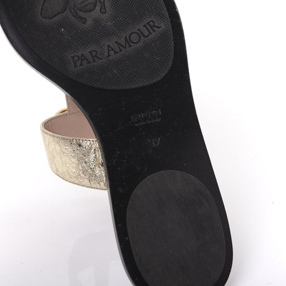 Gucci Nappa Silk Galassia GG Marmont Thong Flat Sandals 37 Platino 6 of 8