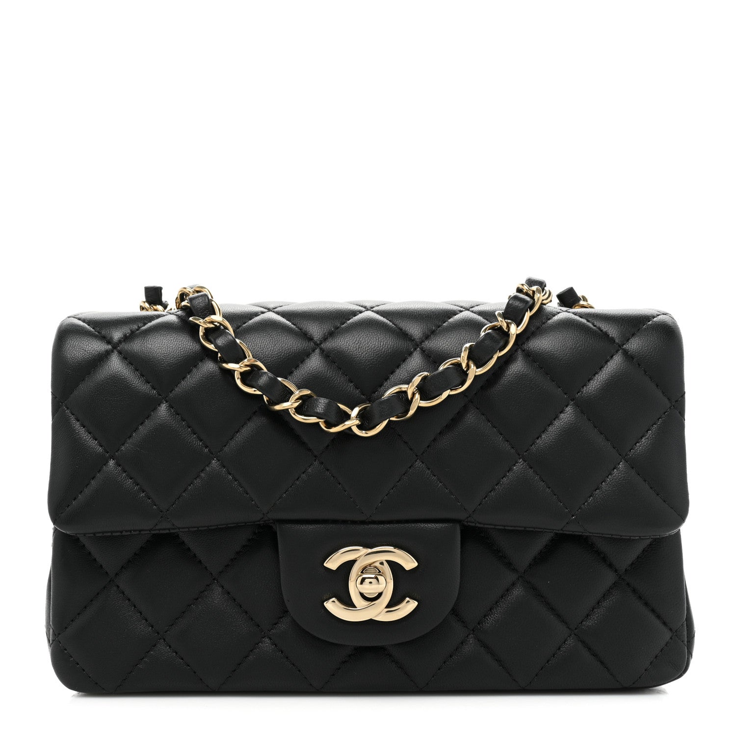 Chanel Lambskin Quilted Mini Rectangular Flap Black 1 of 10