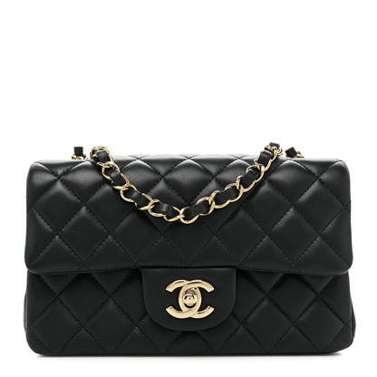 Chanel Lambskin Quilted Mini Rectangular Flap Black 1 of 10