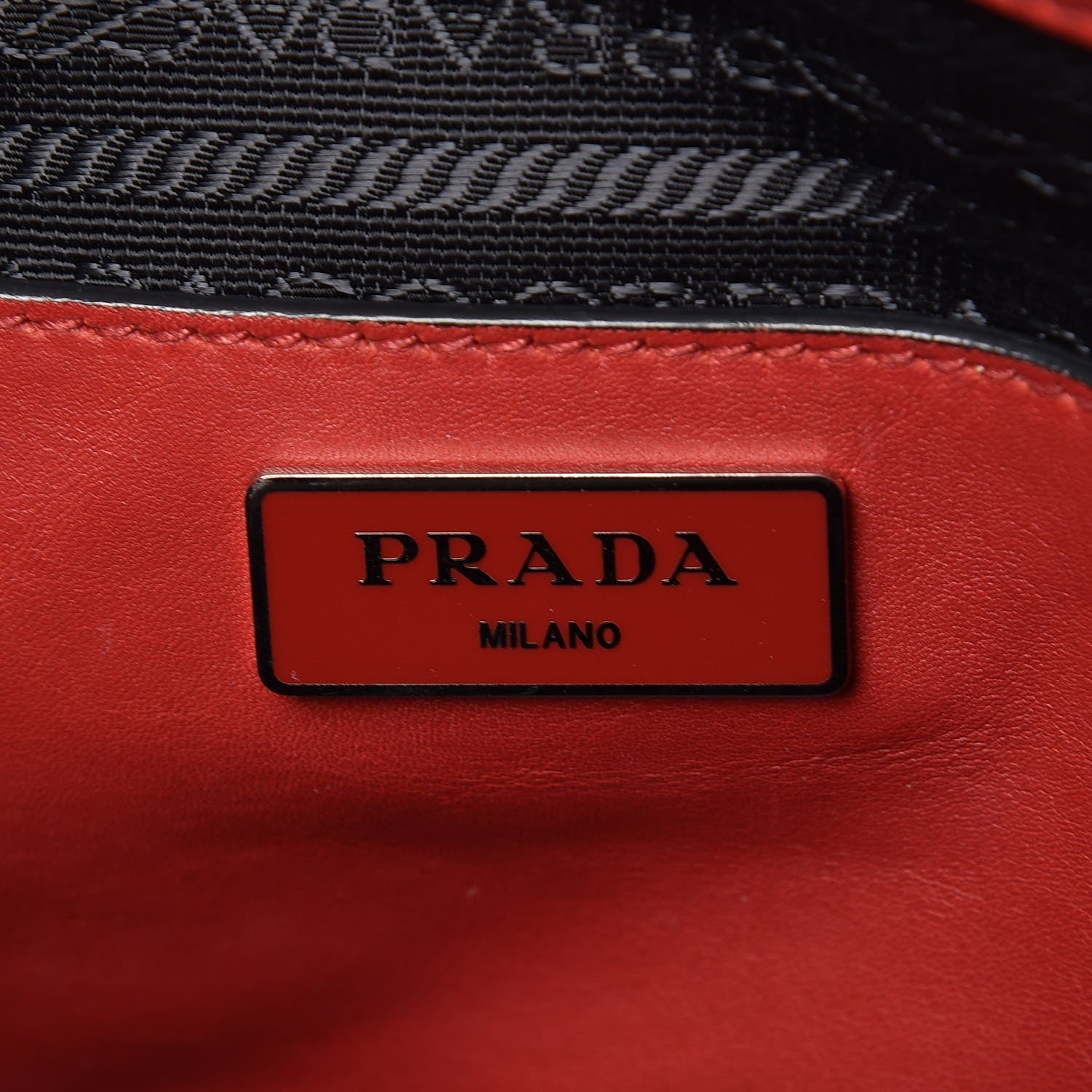 Prada Glace Calf Twin Pocket Tote Fuoco 6 of 8