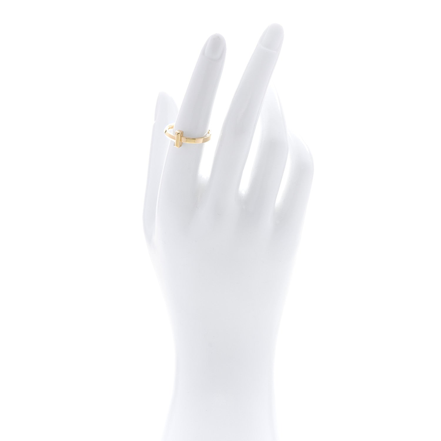 Tiffany 18K Yellow Gold T T1 Ring 54 7 2 of 5