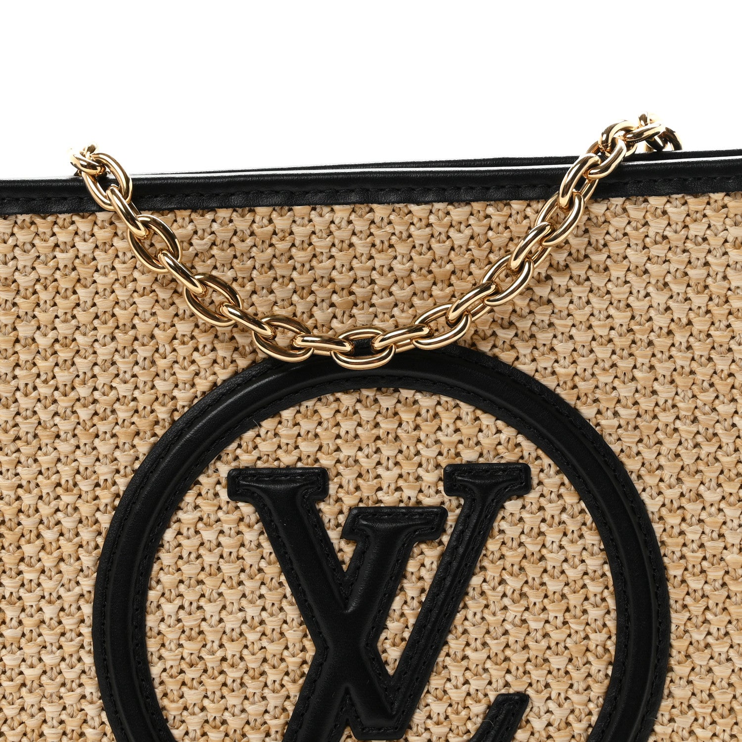 Louis Vuitton Raffia Calfskin Monogram Giant Pouch 7 of 10