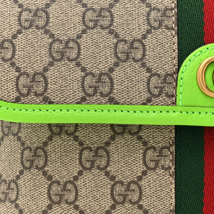 Gucci GG Supreme Monogram Web Small Ophidia Belt Bag Beige Ebony Green 8 of 11