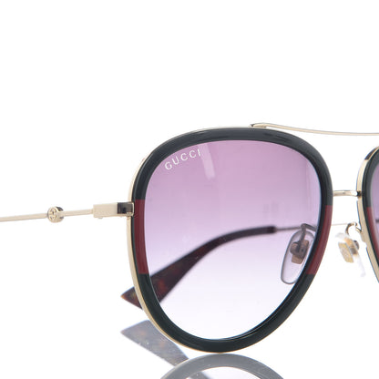 Gucci Web Aviator Sunglasses GG0062S Green Red 7 of 8