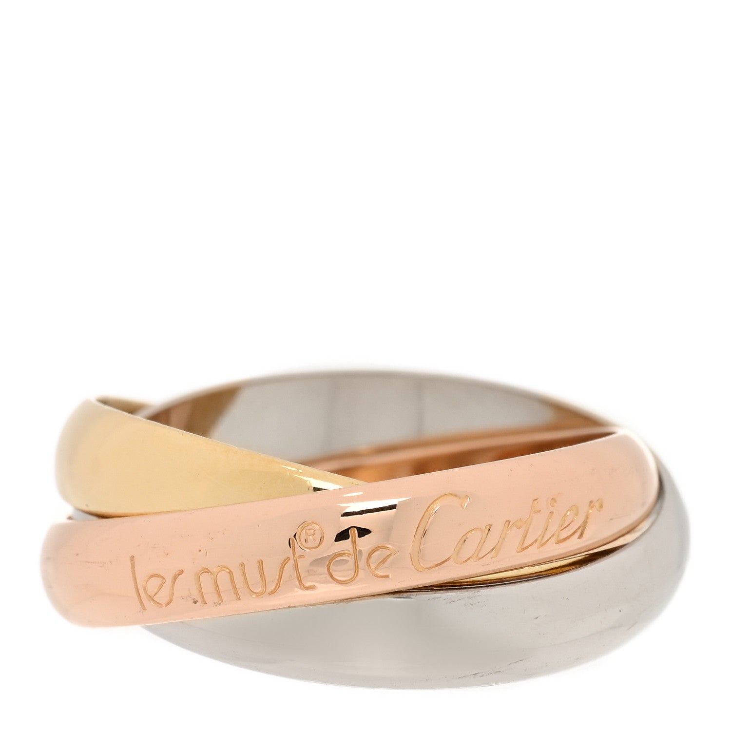 Cartier 18K Pink Yellow White Gold Classic Les Must De Cartier Trinity Ring 51 5.75 1 of 4